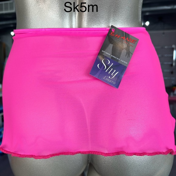 Exotic Dancewear Mesh Skirt- Neon Pink - Picture 2 of 2